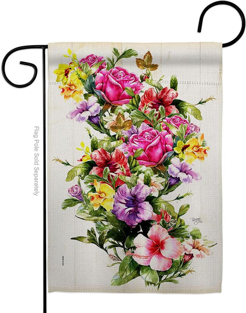 Breeze Decor Mix Bouquet Garden Flag Spring Floral Sunflower Tulip Rose Orchid