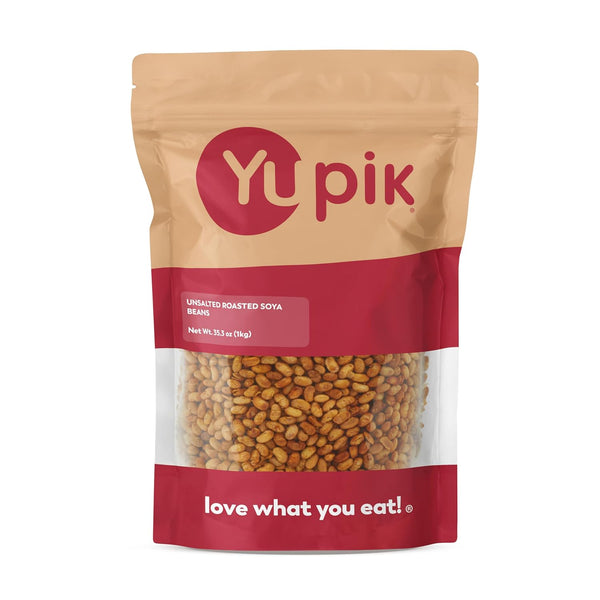 Yupik Unsalted Roasted Soya Beans, 2.2 lb (35.2 oz), High Protein Snack,