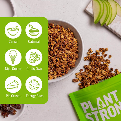 (4-Pack (9 oz PLANTSTRONG All-American Apple Pie Granola Whole Grain Oil-Free Granola with Chewy Dried Apples