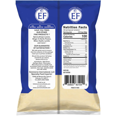 4 LBS (1.81 100% Eastern Feast - Besan, Fine Gram Flour, kg) | Made with Pure Chana Dal (Yellow Split Chickpea) |