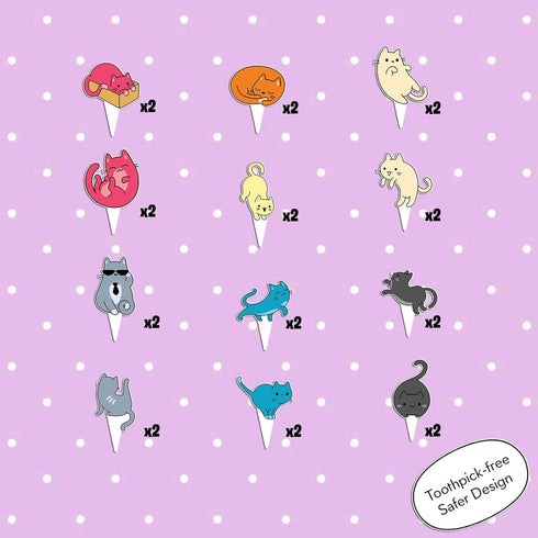 24-pack Food-safe Cake Toppers by Citadel Black, 100% Food-safe and Recyclable, Cupcake and Cake Toppers