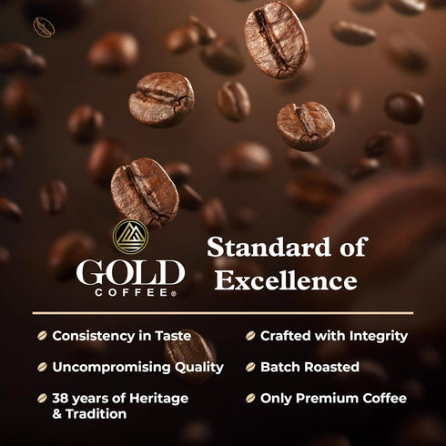 100% 2 lbs. Gold Coffee Co. Kanaloa Premium House Blend - Medium Roast, Whole Bean Arabica Coffee - Notes of Caramel