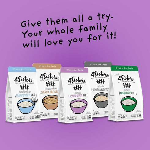 4Sisters 2 lb (Pack 6) - Premium Long Grain Aromatic Jasmine White Rice - Sustainably Grown - Women Owned - Farm