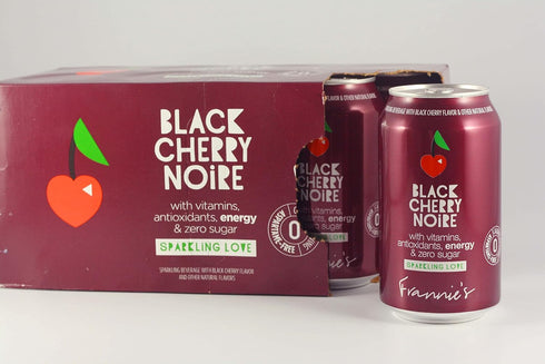 AmishTastes 12 Oz. 24) Frannies Sparkling Black Cherry Noire, Protected With High-Density Foam, (Case