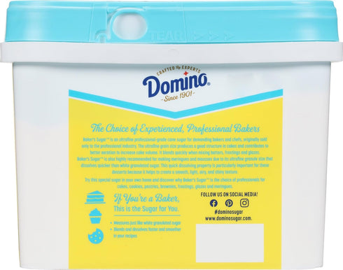 3.5 lb (Pack 2) Domino Pure Cane Ultrafine Granulated Baker's Sugar, Easy Baking Tub of - Includes Bonus Recipe Card