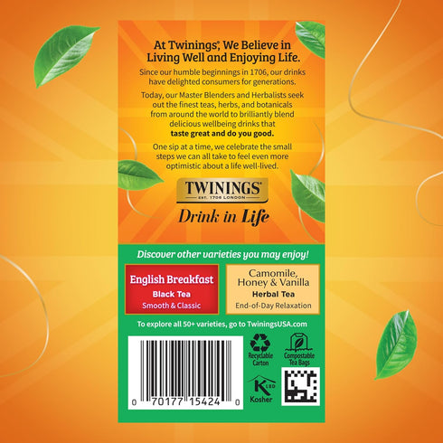 20 Count (Pack 6), 120 Twinings Irish Breakfast Black Tea Individually Wrapped Bags, of Flavourful, Robust Black Tea