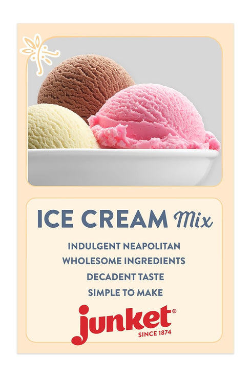 2 2 2 (6 Junket Ice Cream Mix Bundle - Vanilla, Chocolate, Strawberry Total)