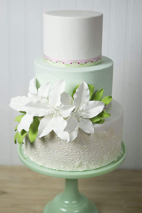 3 Count Global Sugar Art Casablanca, Easter Lily Sugar Cake Flowers, White Extra Large by Chef Alan Tetreault