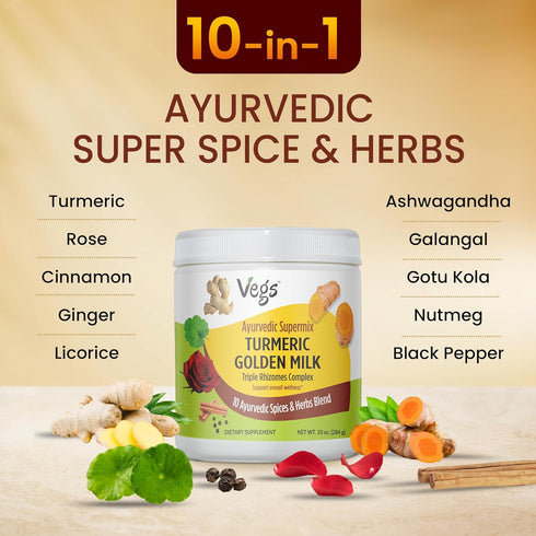 (150 Immune, (10 oz) Turmeric Golden Milk Powder Servings) - Ayurvedic Triple Rhizomes Spice Mix, Organic Turmeric