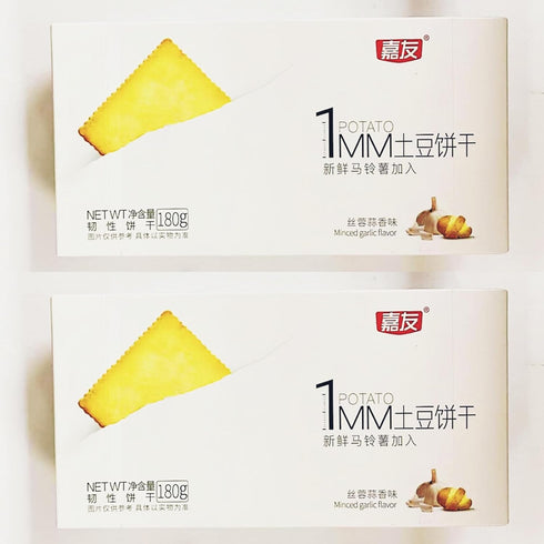 Generic Potato Crackers, Minced Garlic Flavor, 180g, 2 Pack