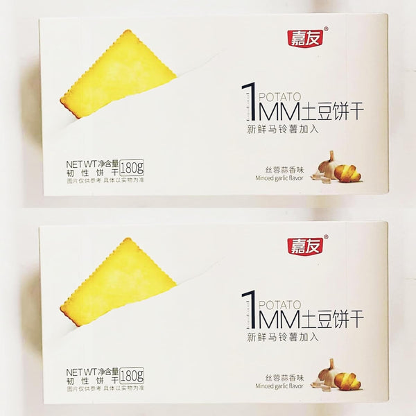 Generic Potato Crackers, Minced Garlic Flavor, 180g, 2 Pack