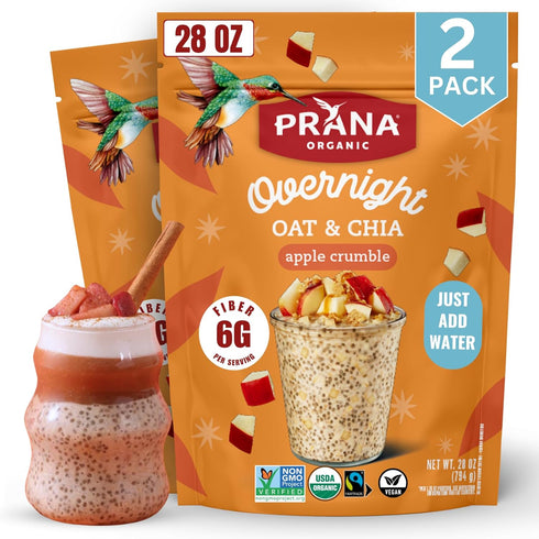 Prana Organic Overnight Chia with Oats Apple Crumble | Rich in Fiber
