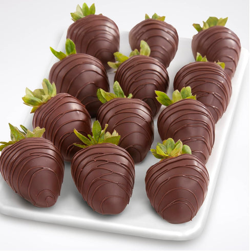 12 A Gift Inside Dreamy Dark Chocolate Covered Strawberries for Valentine's Day, Birthday, Thank You