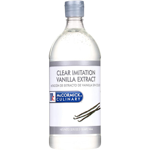 McCormick Culinary Clear Imitation Vanilla Extract, 32 fl oz Bottle for Baking, Perfect in Baked Goods