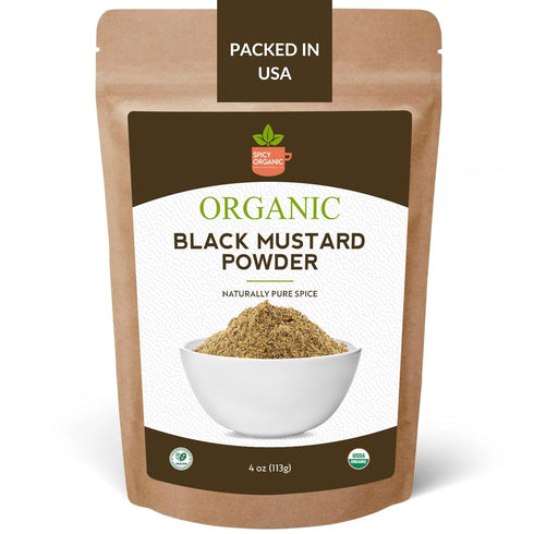 Organic Black Mustard Powder 4 oz Fine Ground Spice for Bold Flavor