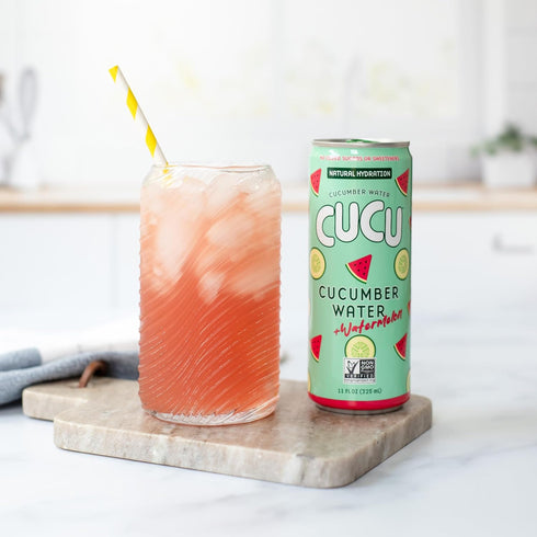 11 oz 12 Pack CUCU Pressed Cucumber + Watermelon Water Real Juice from Fresh Cucumbers and Watermelons with Vitamin C