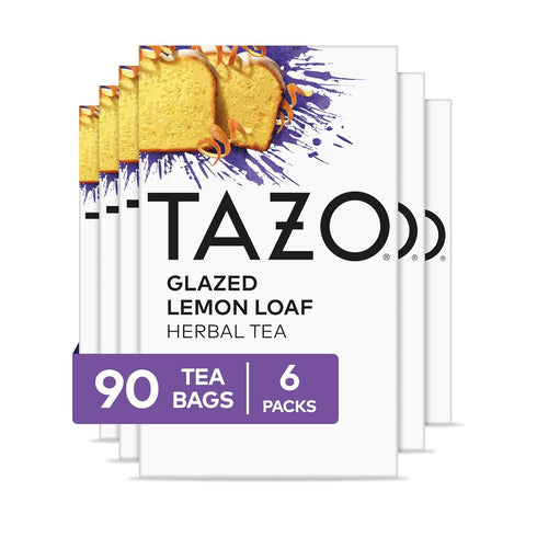 TAZO Dessert Delights Glazed Lemon Loaf Herbal Tea Bags, Aromatic Blend, Caffeine-Free,