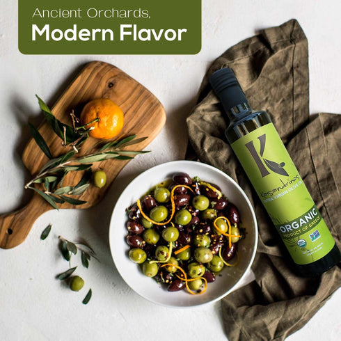100% 500 ml 16.9 oz Kasandrinos Organic Olive Oil Extra Virgin, Polyphenol Rich Greek Olive Oil, Organic First Cold