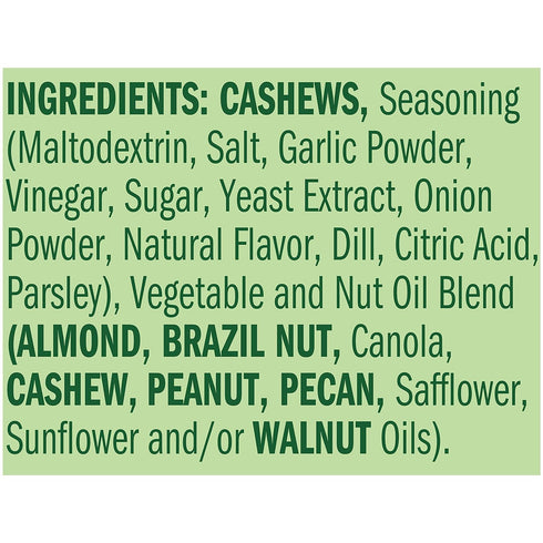 5 Oz, (Pack 2) Emerald Nuts, Dill Pickle Seasoned Cashews, Resealable Bag