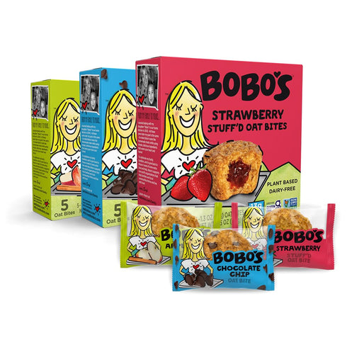 Bobo's Oat Bites Stuff'd Variety Pack (Strawberry, Original Chocolate Chip, and Apple