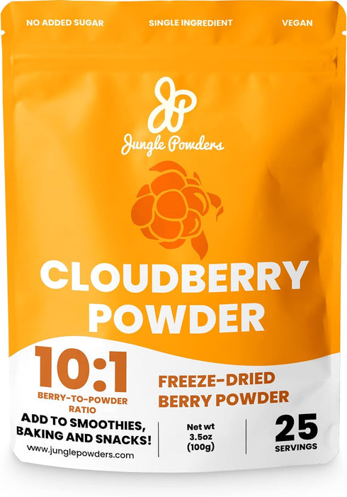 Jungle Powders Wild Cloudberry Powder for Smoothies Baking Jam 3.5 Ounce Bag