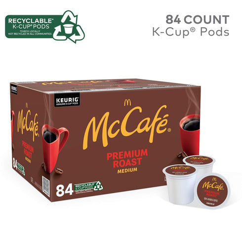 84 Count McCafe Premium Roast Coffee, Single Serve Keurig K-Cup Pods, Medium Roast
