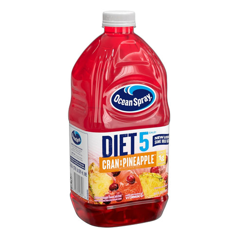 64 Oz (Pack 8) Ocean Spray Diet Cranberry Pineapple Juice Drink, FL Bottle