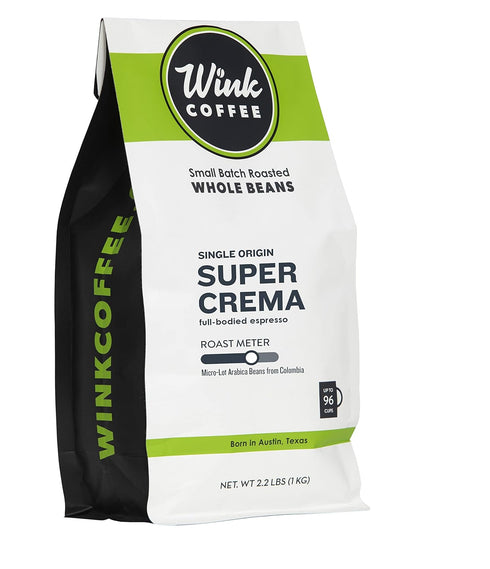 Wink Coffee Low Acid Medium Roast Espresso 2.2 lb Whole Bean Coffee,