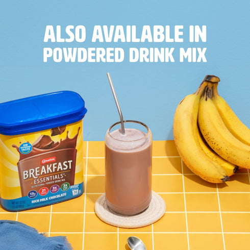 8 OZ (Pack 24) Carnation Breakfast Essentials High Protein with Fiber Ready-to-Drink, FL Carton, Rich Milk Chocolate