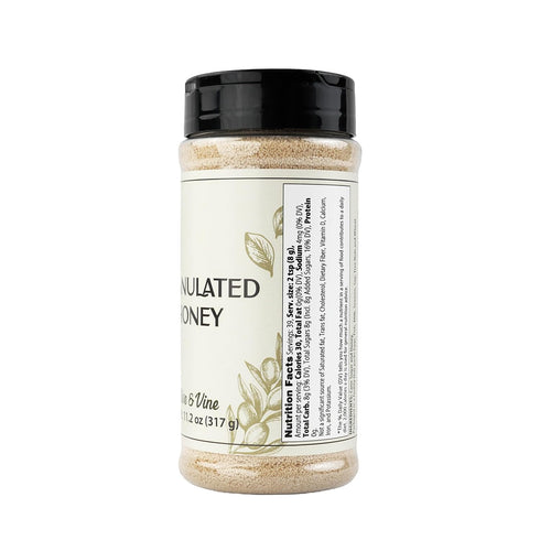 (11.2 Olive & Vine Granulated Honey, Sweet Flavor, For Baking & Beverages, Rich Tradition, Authentic Taste, For Global