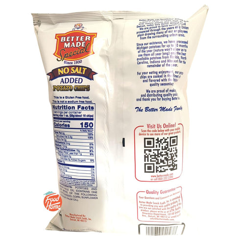 5-ounce Better Made Special no salt added potato chips, bag