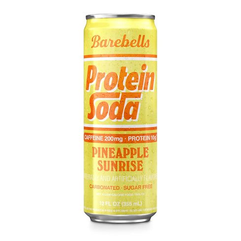10g 200mg 12 Oz Barebells Protein Soda Pineapple Sunrise Sugar Free Protein Caffeine B Vitamins Sparkling Energy Drink