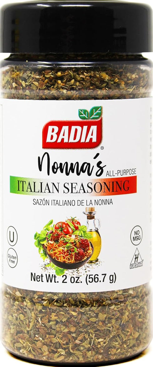 Badia Nonna's All Purpose Italian Seasoning, 2 oz - Oregano, Basil, Garlic,