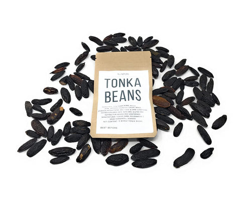 5 100% Premium Tonka Beans - Whole Natural Tonka Beans - Raw & Pure Tonquin, Strong Fragrance (Dipteryx Odorata Tonkin