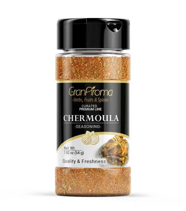 GranAroma Chermoula Seasoning, 1.92 oz, Flavorful Spice Blend for Moroccan Cuisine and Seafood