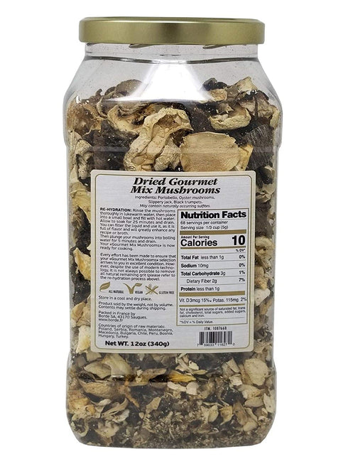 The Wild Mushroom Co 12 (340g) . Dried Gourmet Mix European Mushrooms Ounces