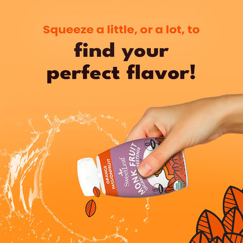 1.7 Oz SweetLeaf Orange Passionfruit Liquid Monk Fruit - Monk Fruit Liquid Sweetener Drops, Organic Monk Fruit Extract