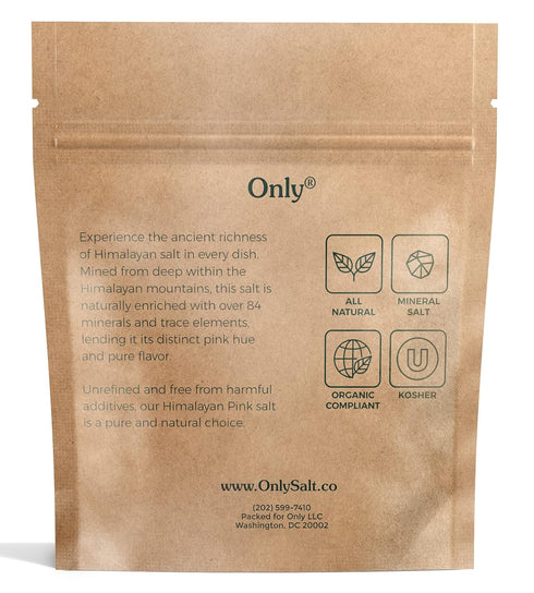 7oz Himalayan Pink Salt for Grinder Refills - Organic, Unrefined, Kosher - Coarse Grain - Pouch