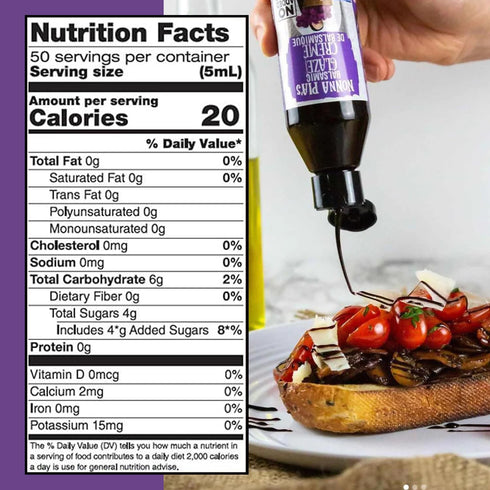 8.45oz (Pack 2) Nonna Pias Cabernet Merlot Balsamic Glaze - IGP Certified Balsamic Vinegar of Modena - Full-Bodied