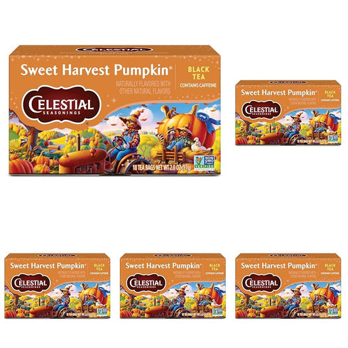 Celestial Seasonings Tea Bags Sweet Harvest Pumpkin Black Tea,18 Count (Pack of