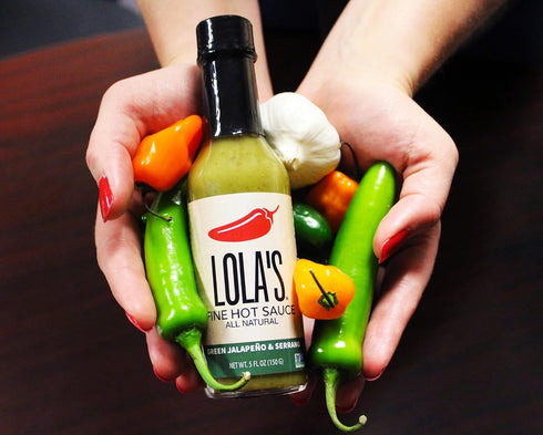 Lola’s Fine Hot Sauce - Green Jalapeño and Serrano, 5 Fl Oz, Family Recipe, All-Natural, Gluten-Free, Keto