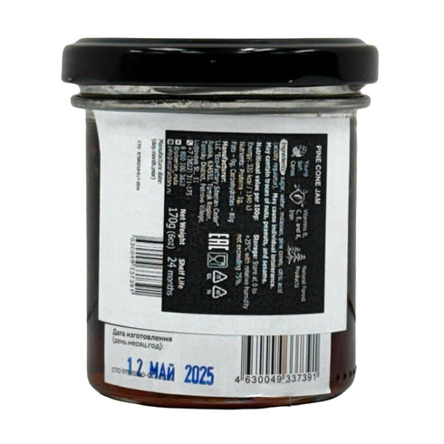 TEAMORE 170 6 oz Siberian Cedar Pine Cone Preserve, Traditional Wild Harvested Russian Style Pinecone Jam, Natural
