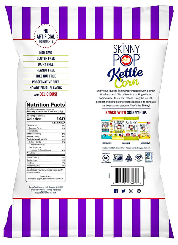 .8 oz 10 Pack Skinny Pop Popcorn Sweet and Salty Kettle