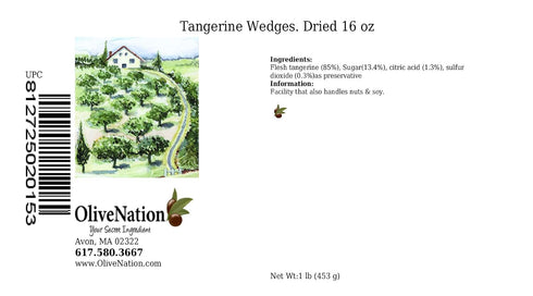 32 Dried Mandarin Orange Slices, OliveNation Dried Tangerine Wedges, Healthy Gourmet Fruit Snack High in Vitamin C