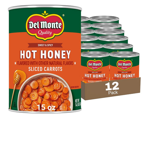 Del Monte Hot Honey Flavored Sliced Carrots, 14.5 oz. Cans, Pack of