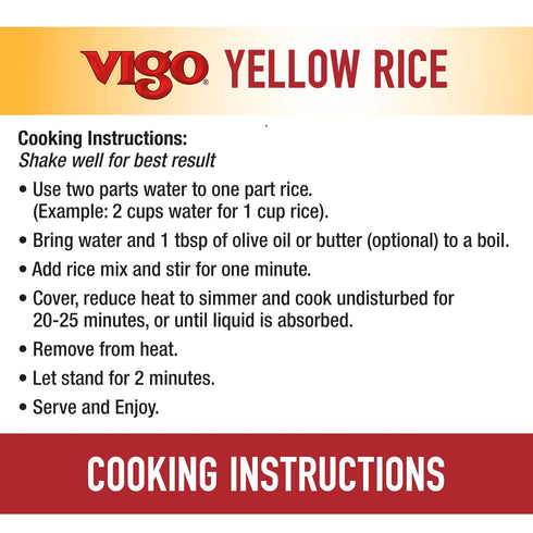 2lb (Pack 1) Vigo Authentic Saffron Yellow Rice, Low Fat