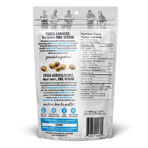 3-Pack 3 Pack 140g Three Farmers Roasted Fava Beans | Sea Salt | | Gluten-Free | Vegan | Kosher | Plant Protein | High