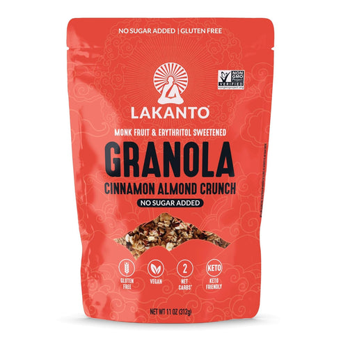 Lakanto Cinnamon Almond Crunch Granola - Delicious Snack, Quick Breakfast Cereal, Keto
