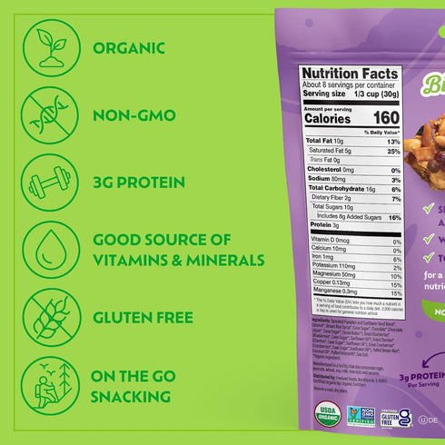 8oz Go Raw Cherry Berry Chocolate Chunk Snacking Granola, Pouch