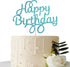 Blue Glitter Happy Birthday Cake Topper, Birthday Party Decorations